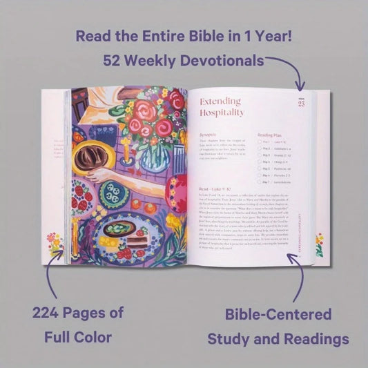 The 52 Week Bible Study for Women Durable Hardcover English Diary Planner with Coil Binding