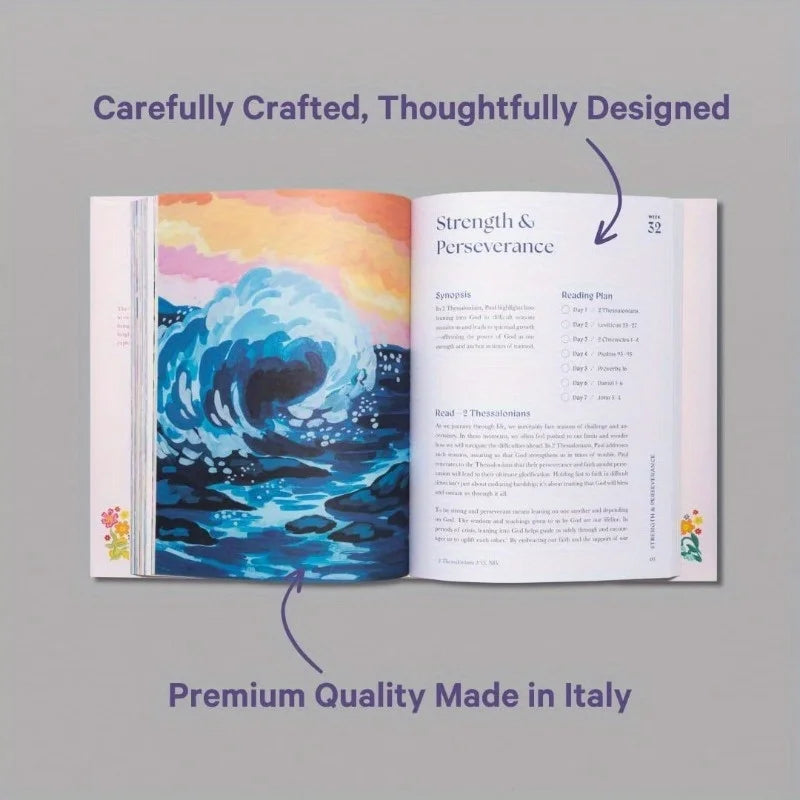 The 52 Week Bible Study for Women Durable Hardcover English Diary Planner with Coil Binding